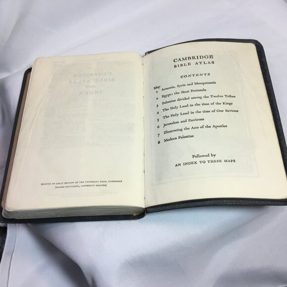 Cambridge Holy Bible Concordance Morocco Black Leather Vintage Not Red Letter - Picture 12 of 15